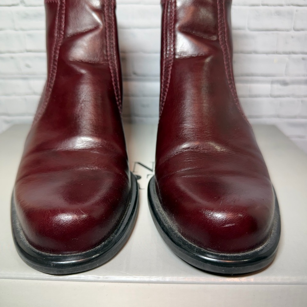 Women’s Burgundy Leather Booties Franco Sarto